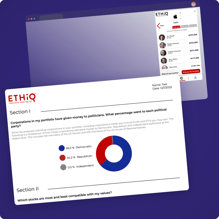 Ethiq investments analyser browser extension